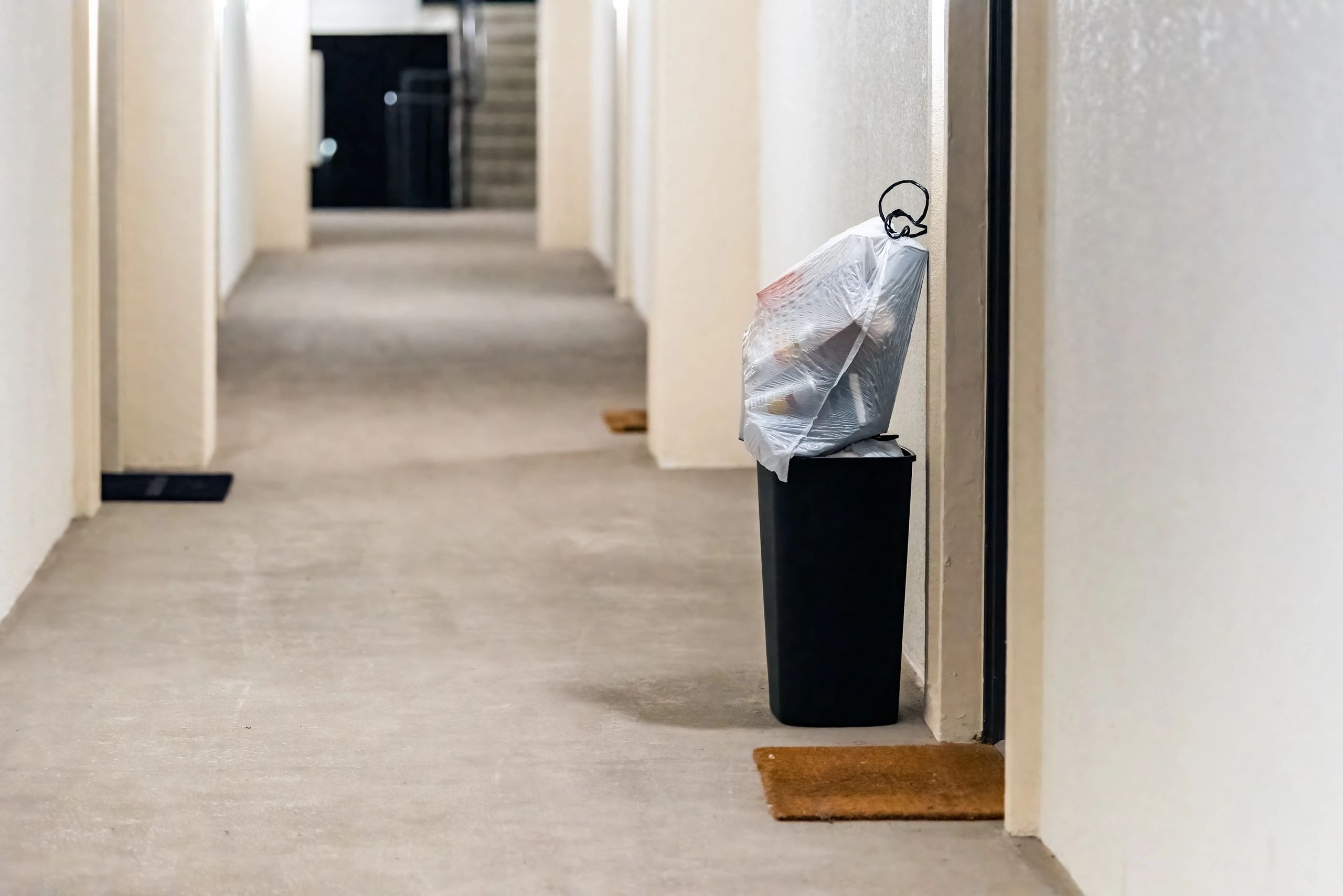 Valet trash pickup hallway